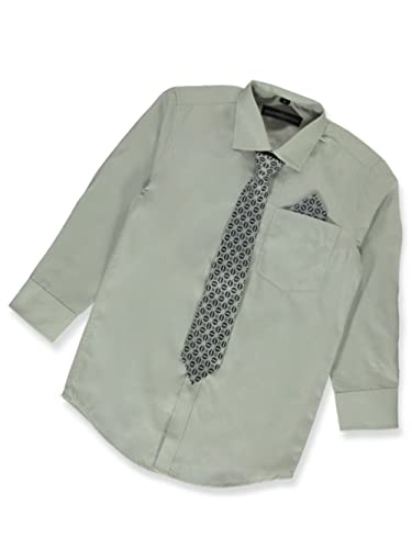 Kids World Boys' Dress Shirt & Tie (Patterns May Vary) - Silver, 52