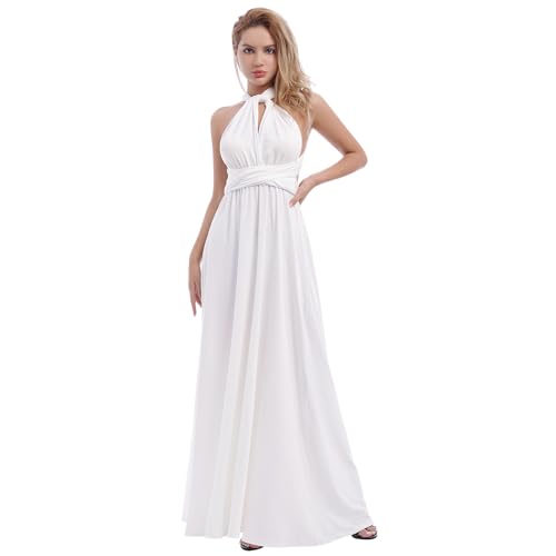 IBTOM CASTLE Women's Liturgical Praise Lyrical Dance Dress Loose Fit Full Length Dancewear Costume (12/XL, White) - Thumbnail 2