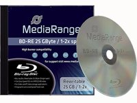Preisvergleich Produktbild MediaRange MR491 JewelCase BD-RE Rohlinge (25GB, 2X Speed)