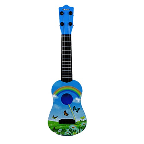Murezima Ukulele -Gitarrenspielzeug, 60 cm 4 Strings Simulation Ukulele, Blumen Schmetterlinge gedruckte Mini -Gitarre, ABS Children Musical Instruments Spielzeug für Kinder Mädchen Jungen Brithday Cover