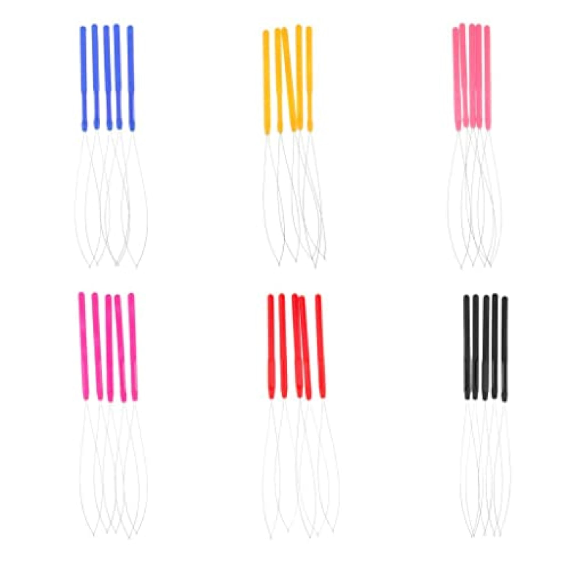 Hair Extension Loop Needle Threader Wire Pulling Hook Tool, Black