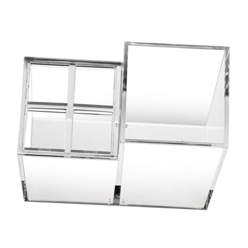 GOOHOCHY 多機能アクリルデスクオーガナイザー 歯ブラシスタンド 浮せる収納 メイクブラシホルダー 文房具ペン立て 透明 感ある卓上収納 家