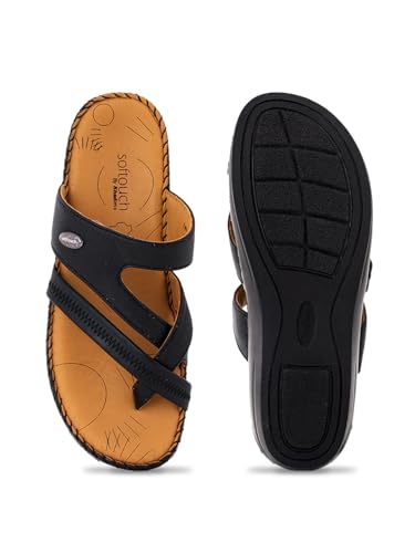 Image of Khadim's Softouch Leather Wedge Heel Slip On Sandal for Women
