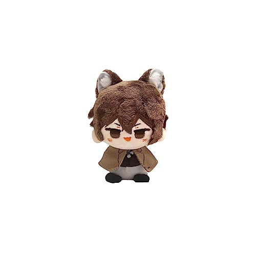 CALEMBOU Anime Plush Keychain for Backpack, 4' Cute Chibi Plush Figure Key Chain Pendant, Dazai Osamu Plush for BSD Fans