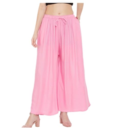 Image of TNQ Full Flared Cotton Palazzo Pants || Gold Print Printed Sharara Garara || Ethnic Or Casual Wear