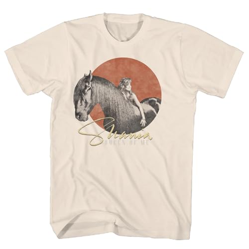 T-shirt Shania Twain homme look festival et country chic avec motif cheval vieilli couleur naturelle