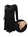 BIADANI Women's 3/4 Sleeve Tunic Top With Side Pockets Black XX-Large