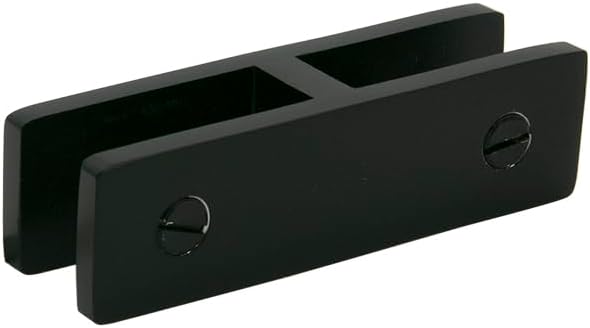 FHC SC180MB Matte Black Stabilizing Glass Clamp 180 Degree Glass-to-Glass 1/2"-9/16" Glass