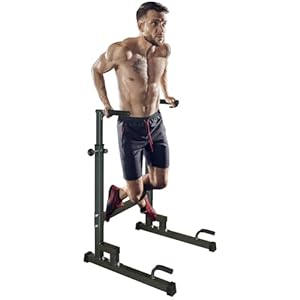 Adjustable Height Dip Bar Station, Heavy Duty Dip Station for Home Gym, Multi-function Dip Station Pull Up Bar for Full Body Strength Training Workout Fitness Equipment for Tricep Dips