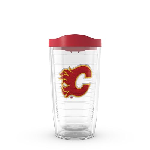 Tervis Made in USA Double Walled NHL Calgary Flames Insulated Tumbler Cup Keeps Drinks Cold & Hot, 16oz, Primary Logo