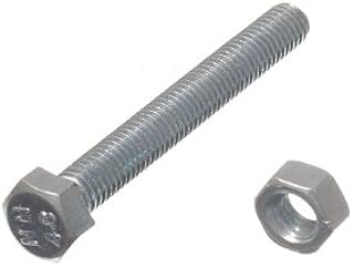 100 X HEX BOLT SET SCREW 4.8 GRADE M5 40MM BZP ZINC PLATED WEATHER RESISTANT
