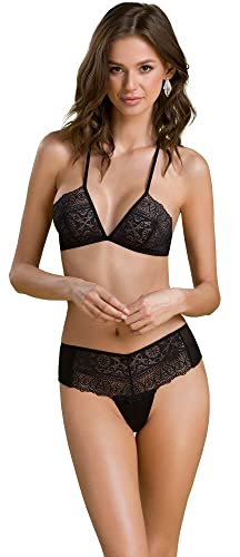 Bikini noir Passion taille unique le maillot de bain triangle ajustable