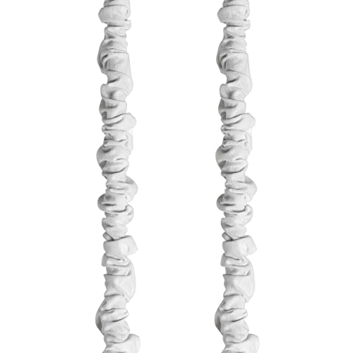 Image of Chandelier Chain Cover 2 Packs for Electirc Wire and Chain Cover, 6 Feet Length Cotton and Linen Fabric White Color