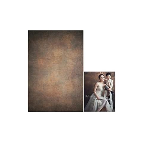 WaW Photo Studio Fabric Background Light Brown Abstract Hand-Painted Effect Business Professional Portrait Photoshoot Backdrop 2x2.9m Cover