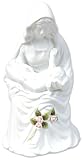 madonna porzellan service Weiß mit zarter rosa Blume. Statue Madonna und Kind, beleuchtet, 15 cm, weißes Porzellan, Jungfrau Maria und Jesus, mit LED-Licht, verpackt