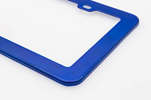 Creathome 2PCs Stainless Steel License Plate Frames with Shining Blue Color - Thumbnail 6