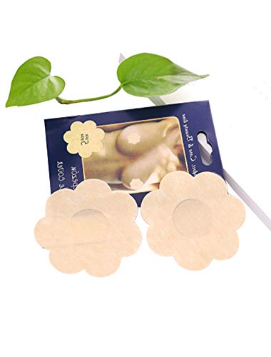 Uxcell 5 Pairs Flower Shaped Beige Polyester Nipple Cover Pad For Ladies #TOP1