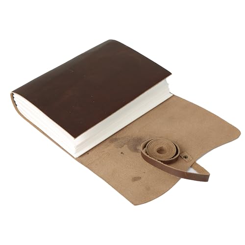 Handmade Leather Journal/Writing Notebook Diary/Bound Daily Notepad For Men & Women Unlined Paper Medium, writing pad gift for artist, sketch (Blue, 7 x 5) - Thumbnail 5