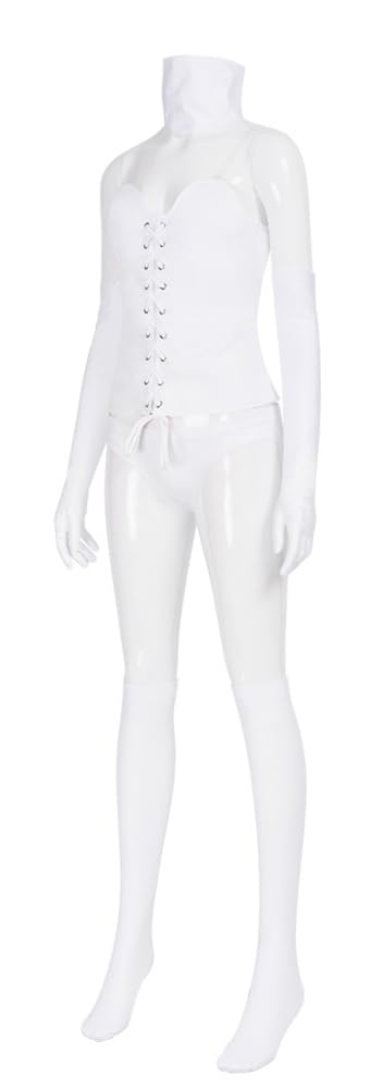 Women Queen Emma Frost Cosplay Top Cloak Gloves Socks Emma Frost Costume White Uniform for Halloween: White Uniform 3X-Large