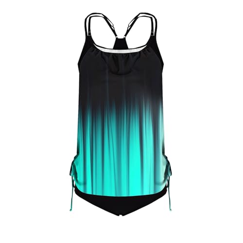 Womens Tankini Bathing Suits T-Back Top with Shorts Two Piece Tankini Swimsuit Summer Ruched Padded Modest Swimsuits4