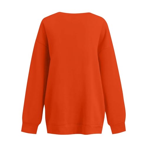 ADHOWBEW Womens Halloween Sweatshirt 2025 Cute Fall Oversized Crewneck Ghost Graphic Spooky Long Sleeve Funny Pullover2