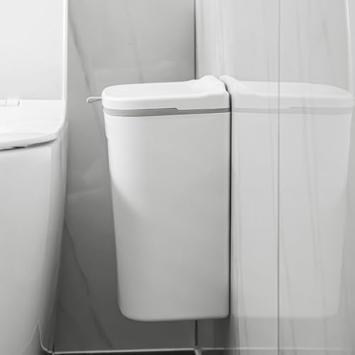 Caneca de basura para cocina blanca de 9 litros para colgar en pared miniatura 6