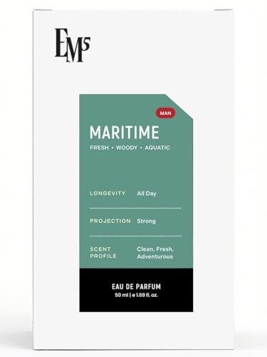 Image of EM5 Maritime EDP Perfume for Men | Fresh Spicy Lavender Woody Aquatic Fragrance | Strong and Long Lasting Eau de Parfum Spray | Luxury Gift for Him