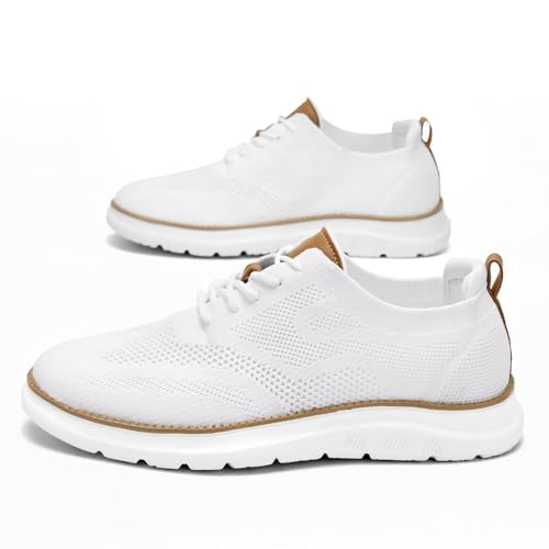 Image of Mens Casual Dress Oxfords Shoes Fashion Mesh Work Business Walking Sneakers Comfortable Lightweight Soft Sole