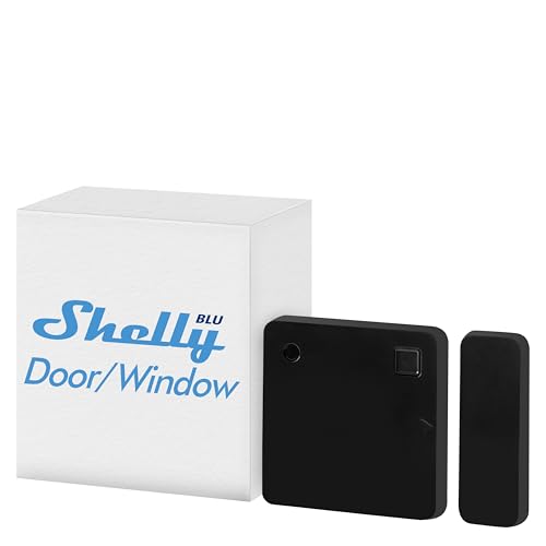 Shelly Blu Door/Window Schwarz | Bluetooth betriebener Tür- & Fenstersensor | iOS Android App | Langlebige Batterie | Lux- und Neigungswinkelmessung | Individuelle Aktivierungsszenen erstellen