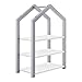 [en.casa] Scaffale in Legno per Cameretta con 3 Ripiani in MDF 85 x 60 x 30 cm Libreria per Bambini Portaoggetti a Forma di Casetta - Grigio