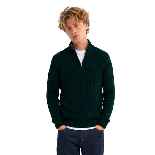 Pull demi zip en maille torsadée Superdry Preppy - vue 2