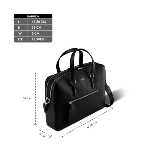 Image of HALDEN Harrington Double Zipper - Vegan Saffiano Leather Laptop Bag
