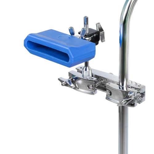 Varku Jam Block Musical Percussion Instrument, Plastic Latin Percussion Block, Timbales Instrument, Drum Kit Percussion Accessory, Easy to Install, Blue