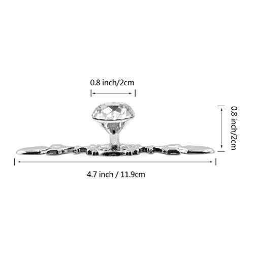 Fvstar 10pcs 4.7" Crystal Cabinet Knobs Drawer Dresser Handles Diamond Glass Pulls with Plate and Screws,Cupboard Wardrobe Furniture Door Hardware for Living Room Kitchen Bedroom (Small, Silver)