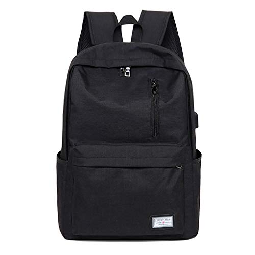 Sac d'école Sac à dos avec port de chargement USB Étudiant Garçons gIrls Teenage College High School Student Satchel Grande capacité Campus Book Bag Sac d'ordinateur 15,6 pouces (A) Cover