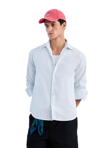 Image of SNITCH Men Casual & Formal Shirt | Regular Fit Full Sleeve Spread Collar Solid Style | 100% Cotton Breathable Woven Fabric for Everyday Wear & Stylish Office Outings