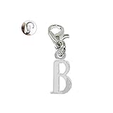 Dangling Letters Clip on Pendant Charm for Bracelet or Necklace