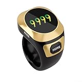 Besshepplo Anillo inteligente electrónico luminoso con pantalla a color recargable, cuentas de contador de oración para musulmanes, rosario dhikr, impermeable, dedo digital de 18 mm, 20 mm, 22 mm