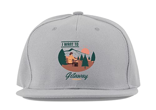 Casquette de baseball visière plate gris en coton réglable mode street style unisexe