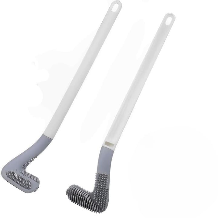 Golf-Shape Toilet Brus.h Cleaner L-Shape Toilet Brus.h Cleaner Flexible Deep Cleaning Silicone Brus.h for Quick and Easy Cleaning of Home, Kitchen, Bathroom, and Wash Basin-image-22