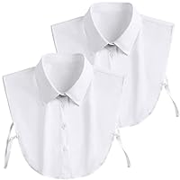 Shinywear Blusa De Gola Falsa Com Gola Removível Dickey Half Shirts Peter Pan White Faux Falso Gola Para Mulheres Meninas