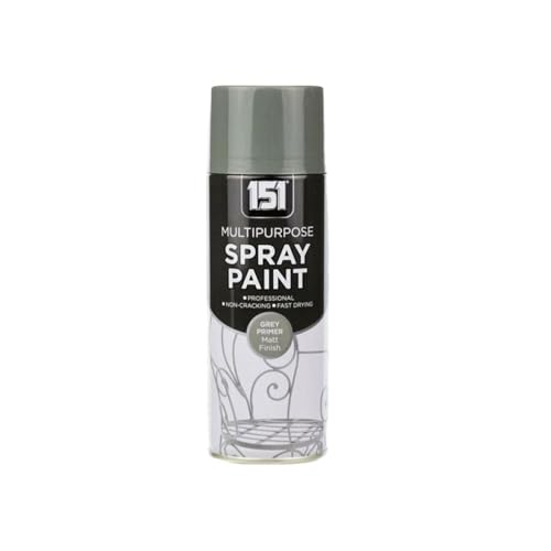 PNJB Grey Primer Matt All Purpose Spray Aerosol Spray Quick Drying & Long Lasting Ideal for Wood Metal Plastic Ceramics Fast-Drying 400ML (1PCS)