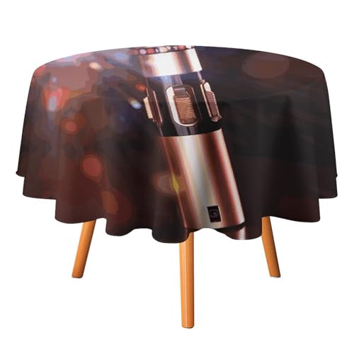 Nappe ronde avec microphone de karaoké imperméable 127x127cm