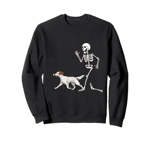 Funny Halloween English Setter and Skeleton �g���[�i�[