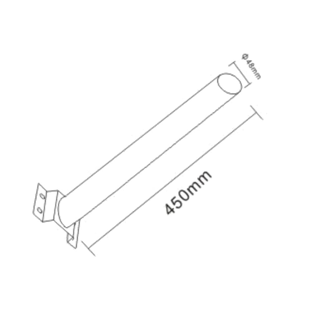 Vetrineinrete® Staffa supporto a muro per lampione stradale palo braccio per faro in metallo 45 cm