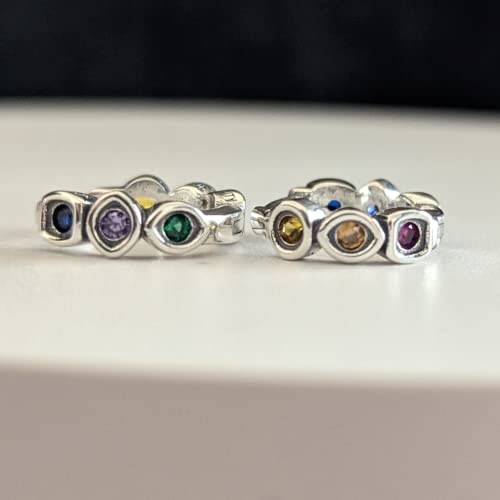 Marvel At Our Infinity Stones Hoop Earrings Gifts For Women And Girls (Silver) #TOP2