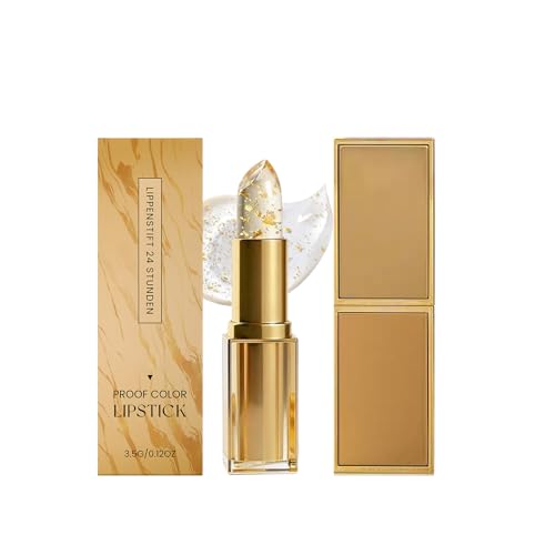 Colour Changing Lipstick PH Adjusting Lipstick for Mature Women Clear to Pink with Gold Foil Long Lasting 24H Moisturizing Lip Balm Glossy Shine Lip Gloss