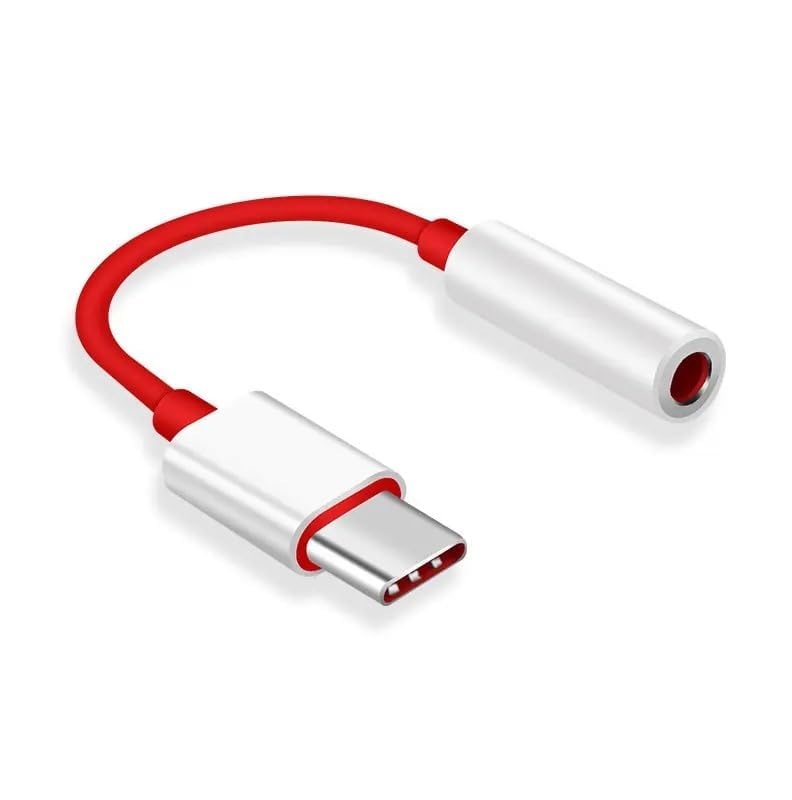 One Plus USB Type C to 3.5mm Audio Jack, car Audio Connector USB Type c, Headphone Converter Cable Stereo Jack Splitter Compatible for Oneplus 12/12R 11/11R 10pro/10T/10R 9 9t 7 7pro Nord (Red Jack)