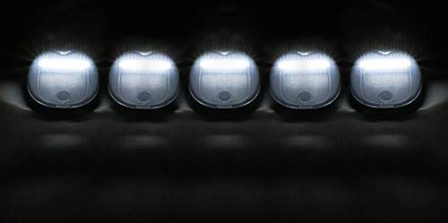 Ijdmtoy 5Pcs Clear Lens Cab Roof Marker Lamps W/Xenon White Full Strip Led Lights Compatible With Chevy Dodge Ford Gmc Heavy Duty Or Super Duty Trucks #TOP3