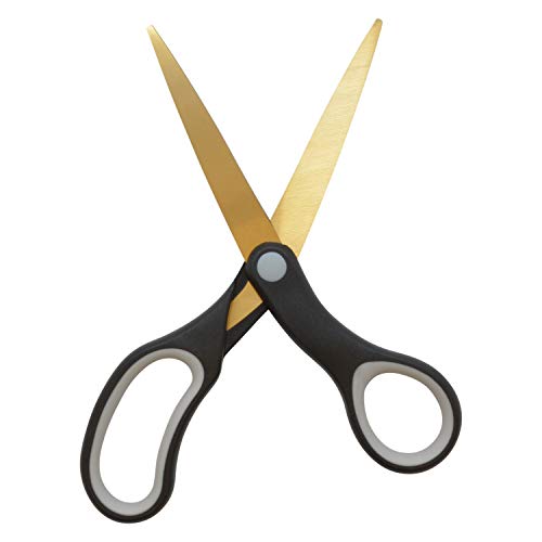 Westcott 55847 8-Inch Titanium Scissors For Office And Home, Black/Gold, 2 Pack #TOP2
